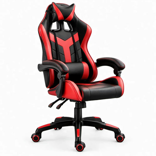 Verstelbare gamingstoel met hoge rugleuning, zwart/rood, 65 x 70 x 125-135 cm